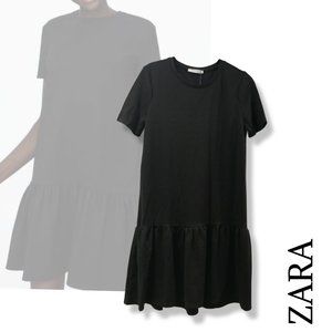 NWT | ZARA | Black Short Sleeve Shirt Dress | Size S